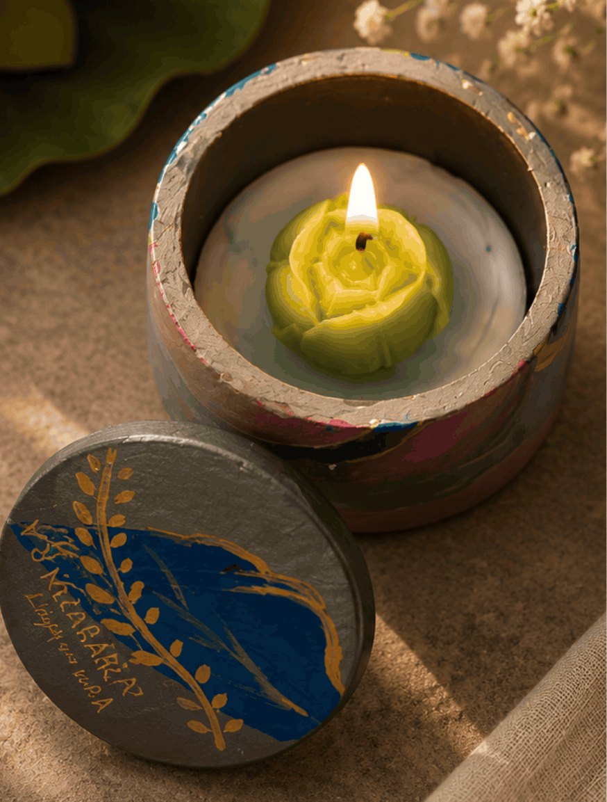 Abstract Art Jar with Lid