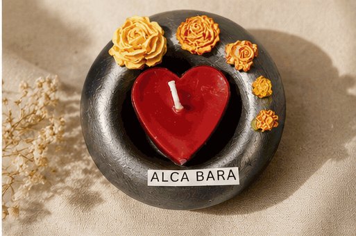 Heart & Roses Candle Dish