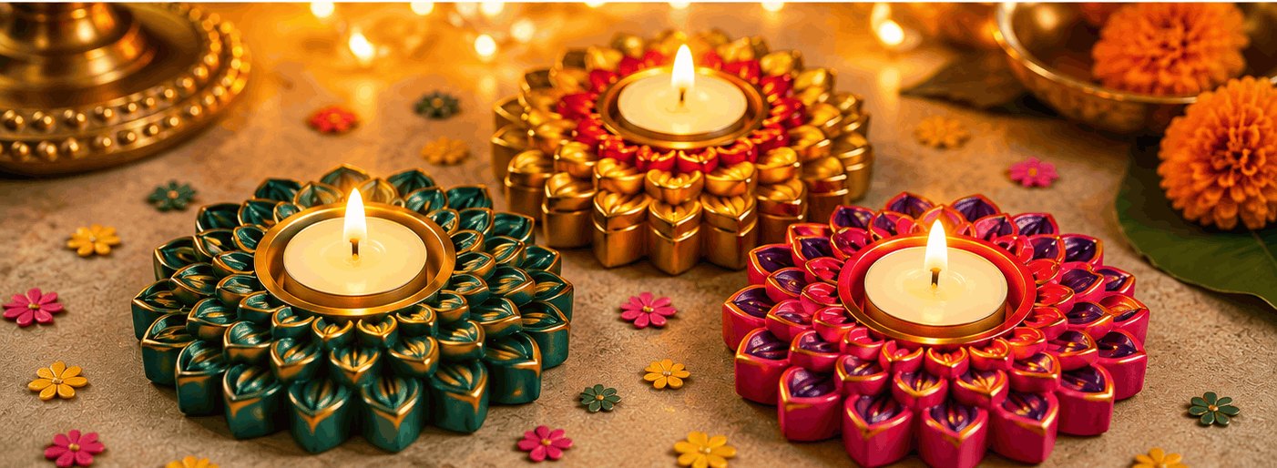 3D Lotus Tealight Holders