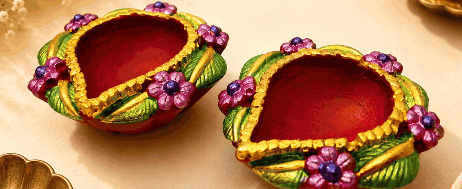 Hand-painted Floral Diyas