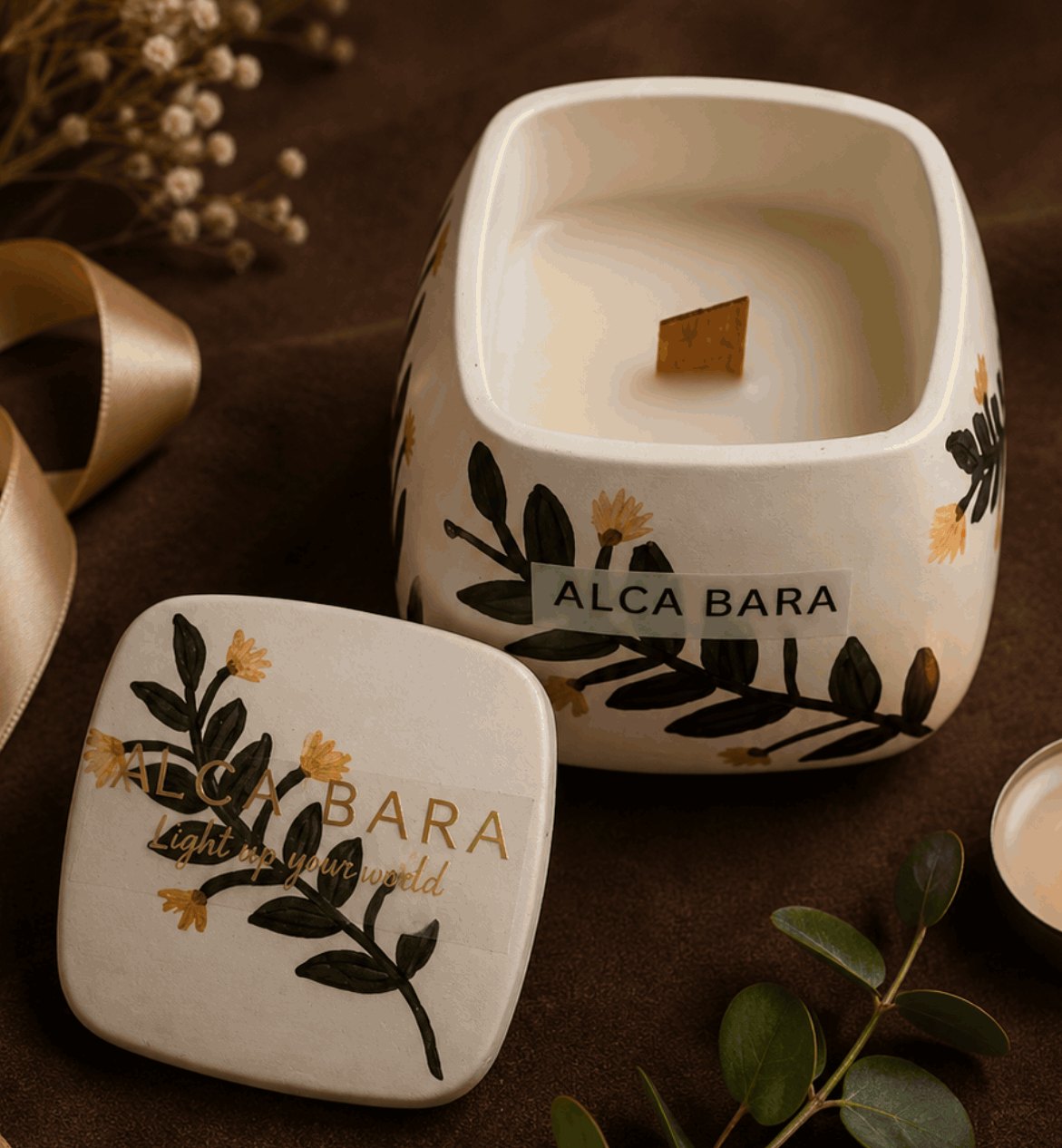 Botanical Painted Jar Candle