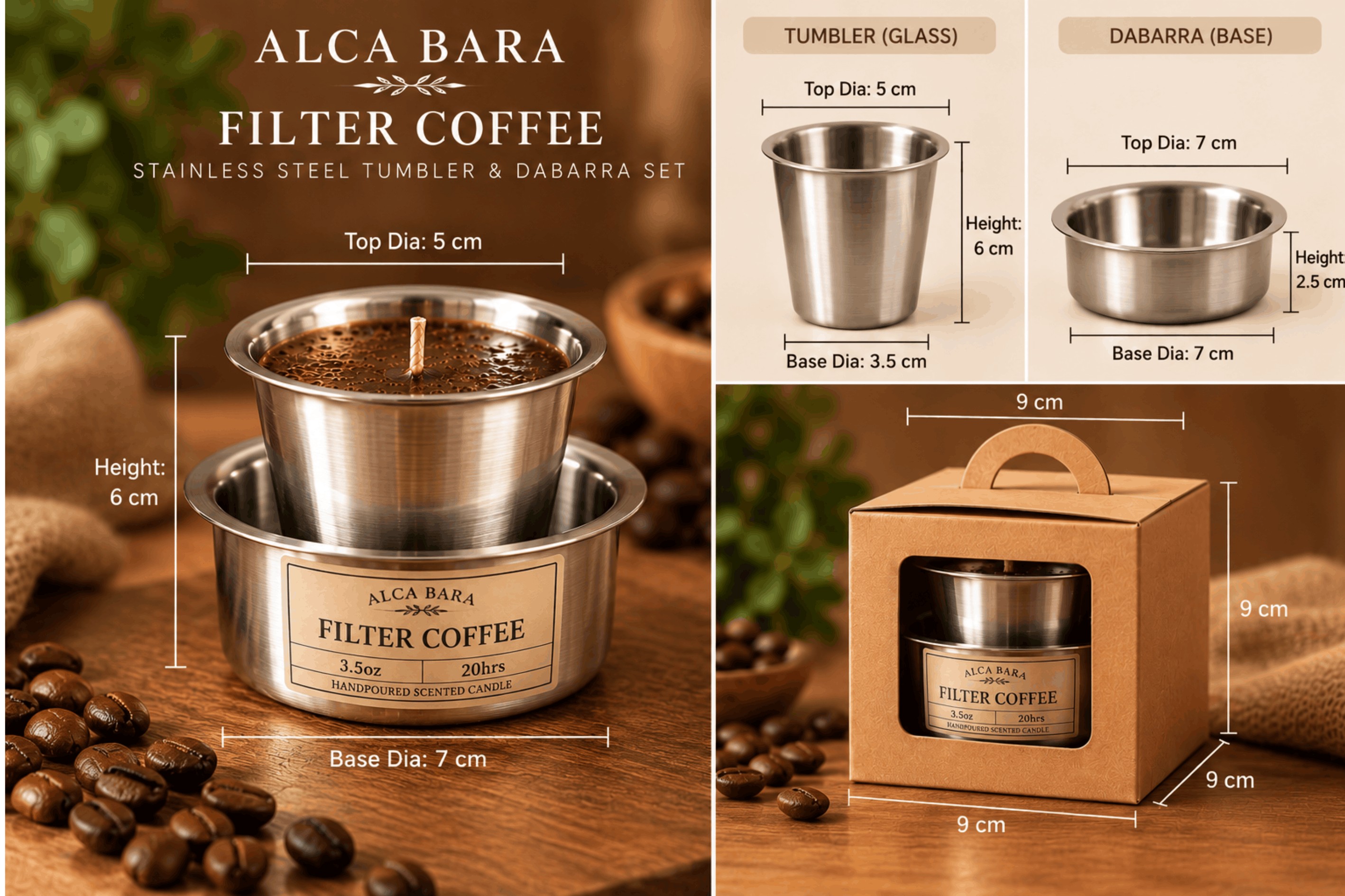 Classic Filter Coffee Candle (South Indian Style) — Indulgence Candle by ALCA BARA