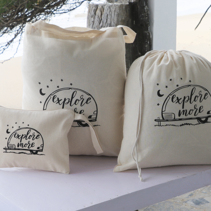 Explore More - Cotton Tote / Drawstring / Pouch