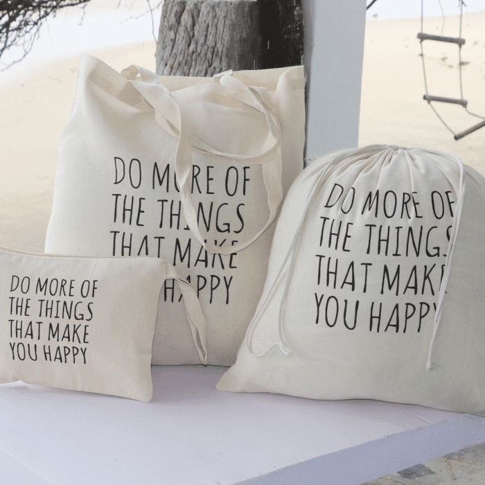 Make You Happy - Cotton Pouch / Tote / Drawstring