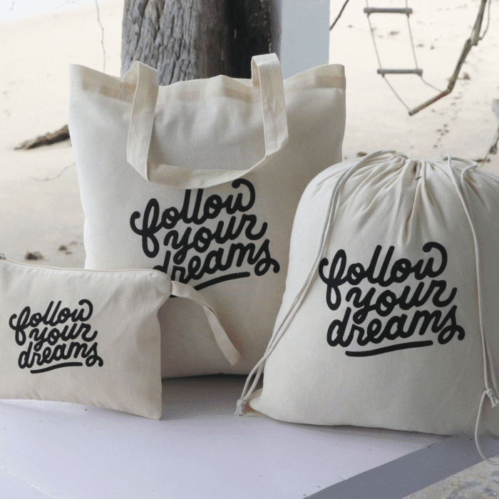 Follow Your Dreams - Cotton Pouch / Tote / Drawstring