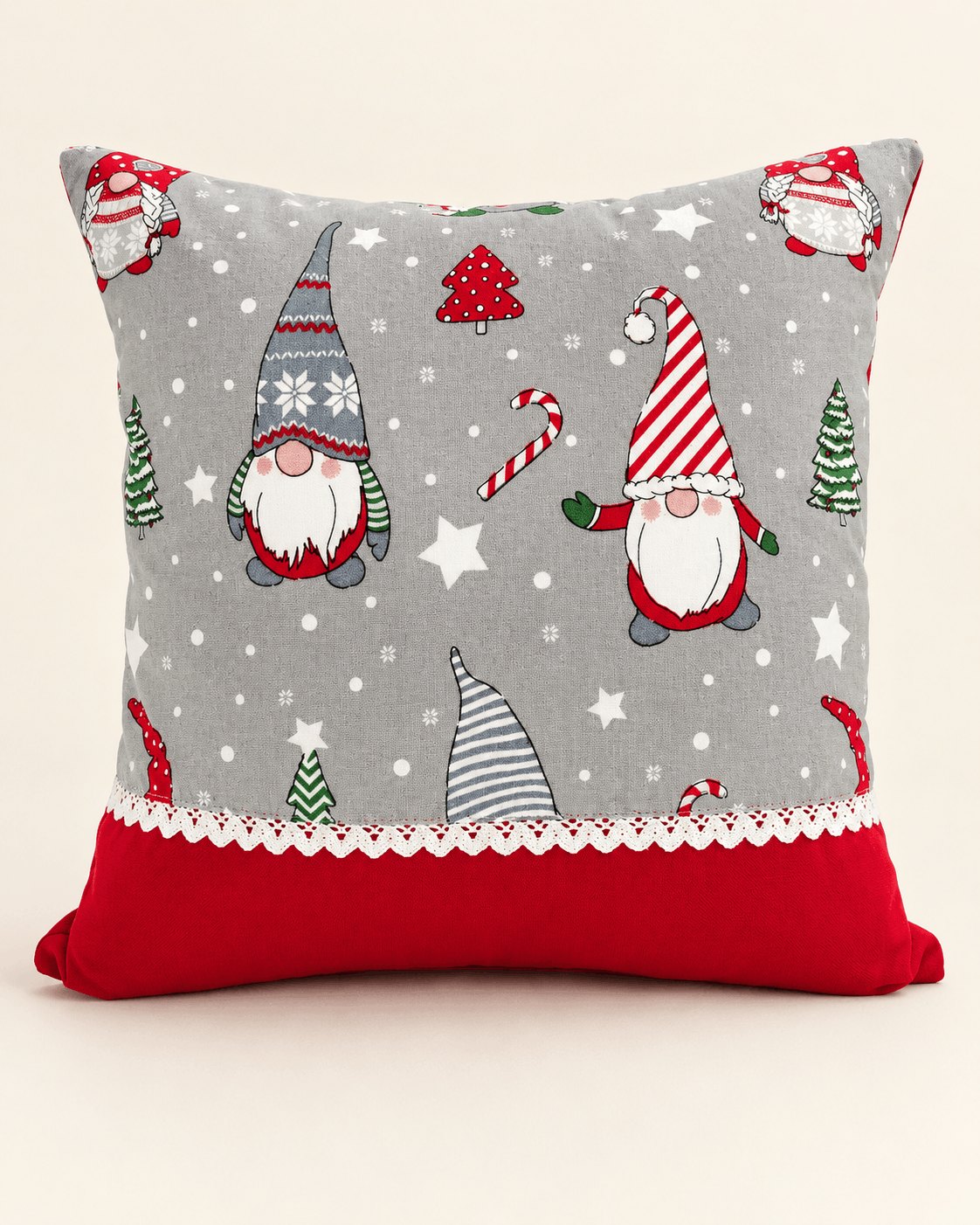 Christmas Gnomes Printed Cushion Cover